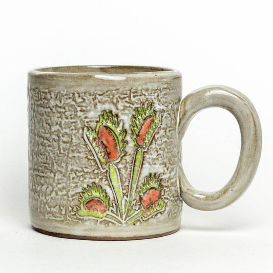 Venus Flytrap White 10oz Stoneware Mug