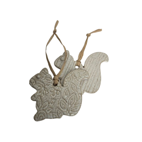 White Squirrel Ceramic Ornament