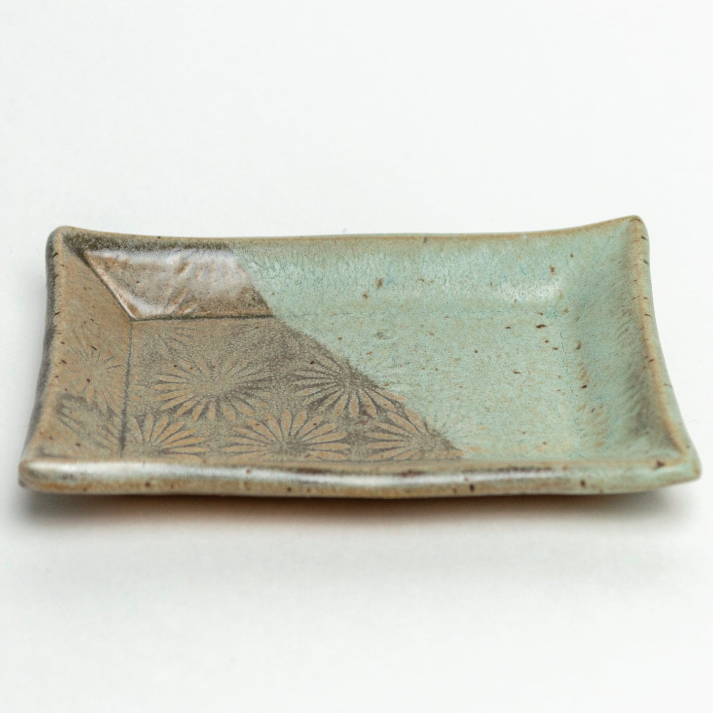 Sunburst Pattern Gray & Blue Trinket Dish