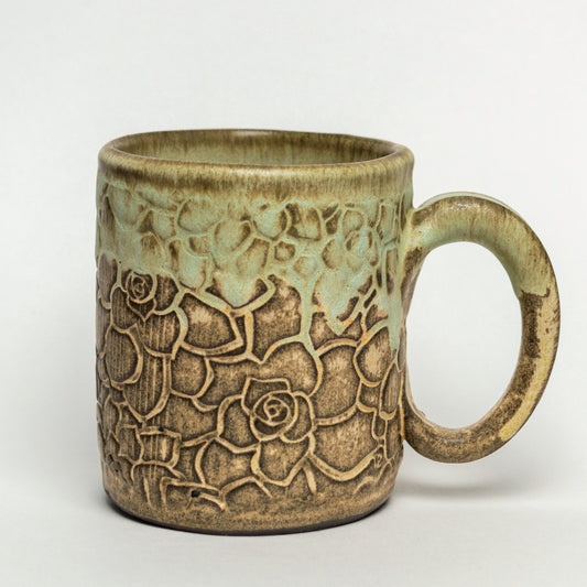 Succulent Pattern Green 12 oz Mug