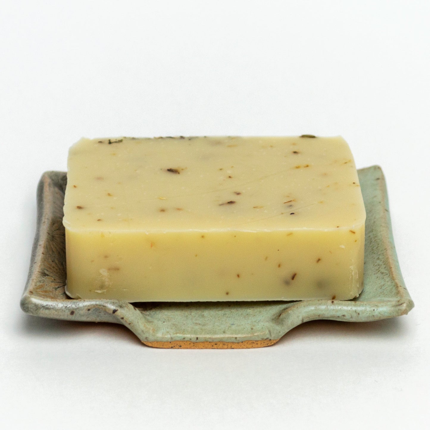 Sunburst Gray and Blue Handmade Ceramic Soap Dish