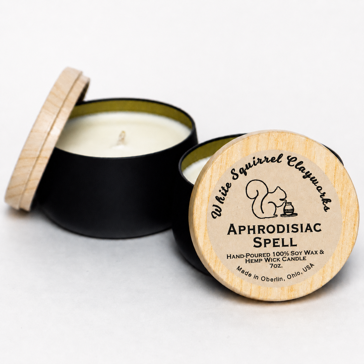 Aphrodisiac Spell Soy Candle in Black Tin - 7oz