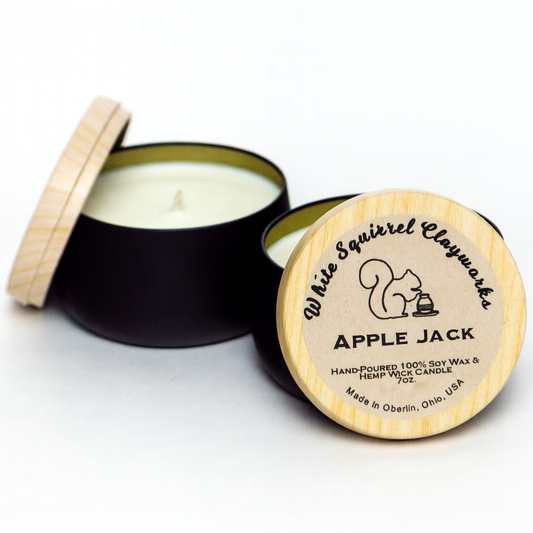 Apple Jack - Hand-Poured Soy Candle Black Tin- 7oz