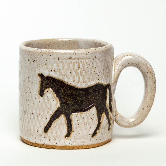 Brown Horse on White Stoneware 10oz Mug