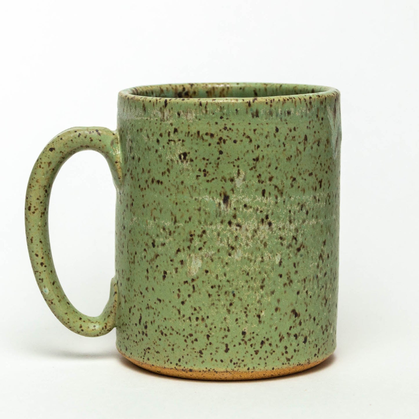 Green Smiley Face Hand Thrown Stoneware 14oz Mug