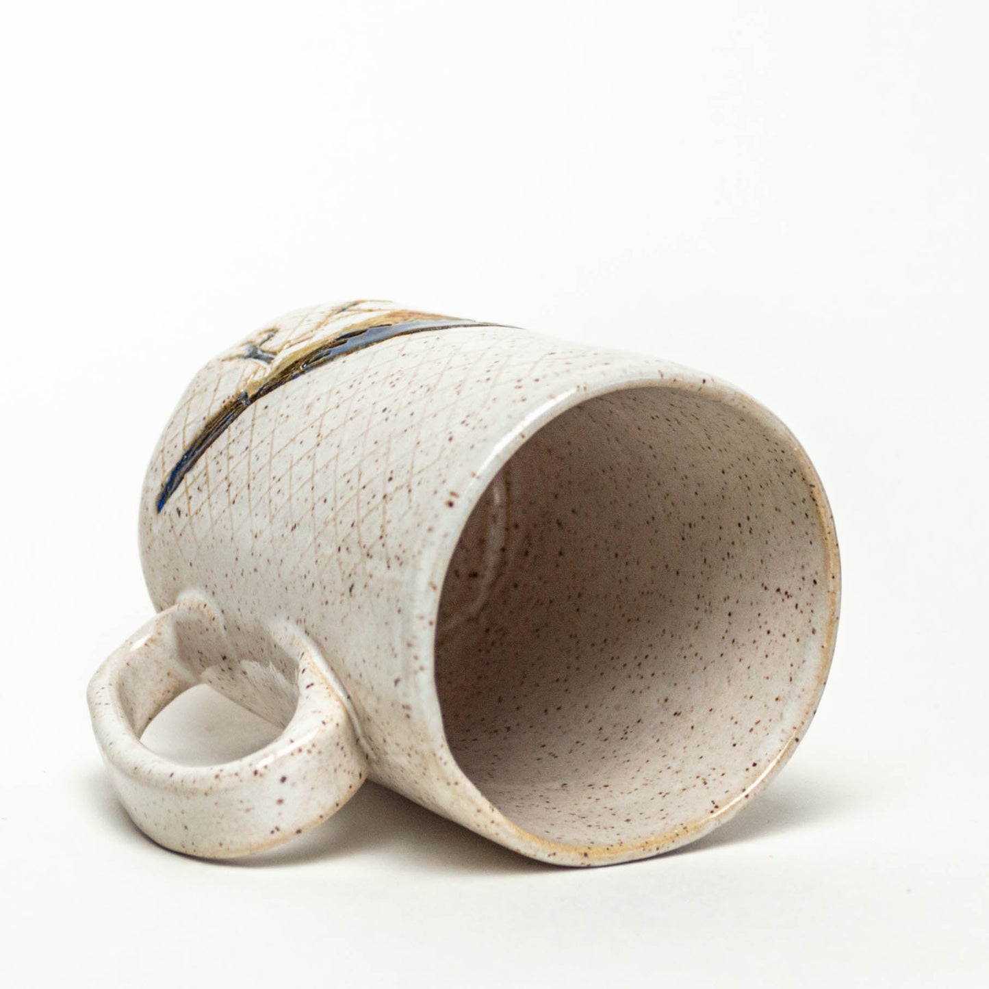 Blue Bird White 14oz Stoneware Mug