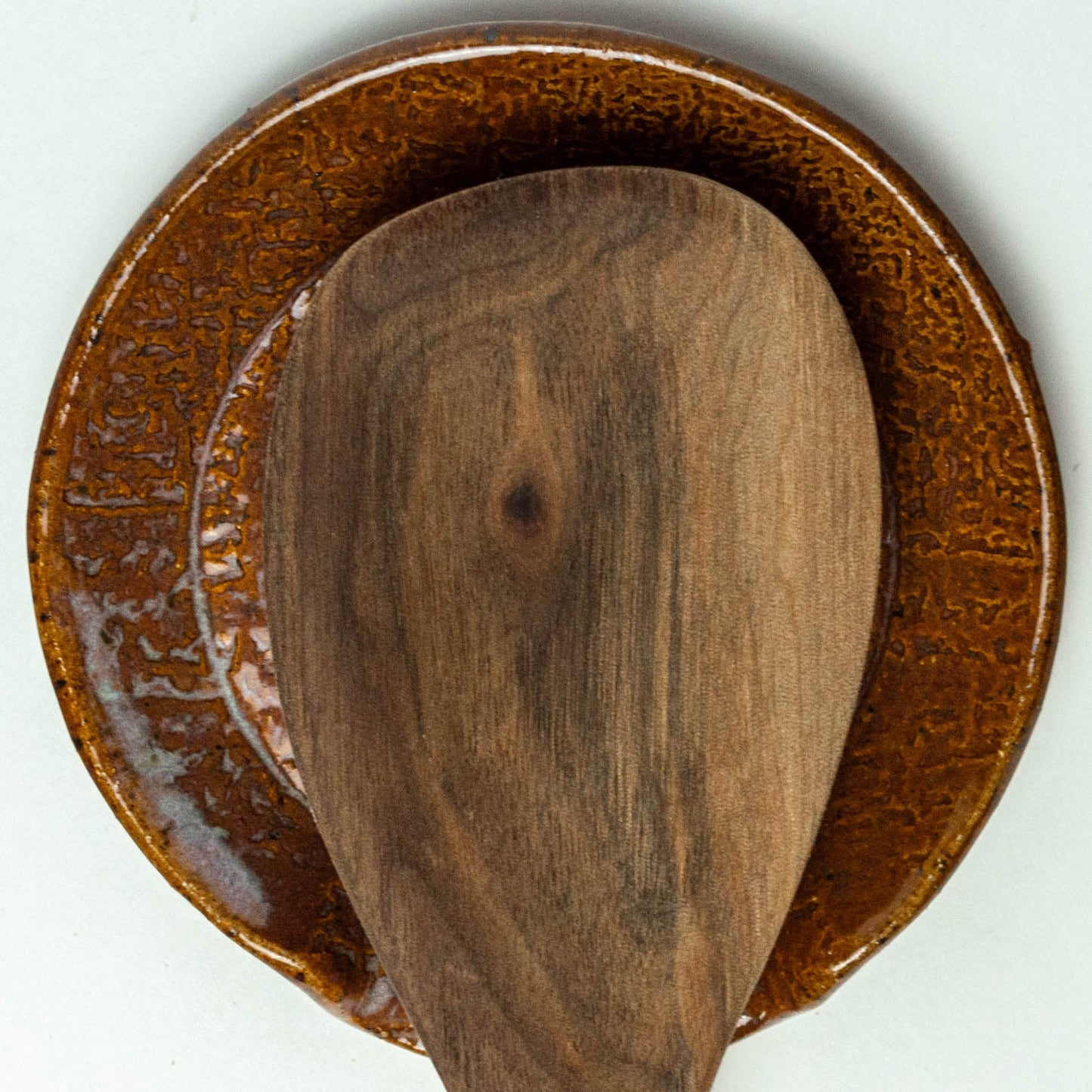 Jack-O'-Lantern Mushroom Brown Stoneware Spoon Rest