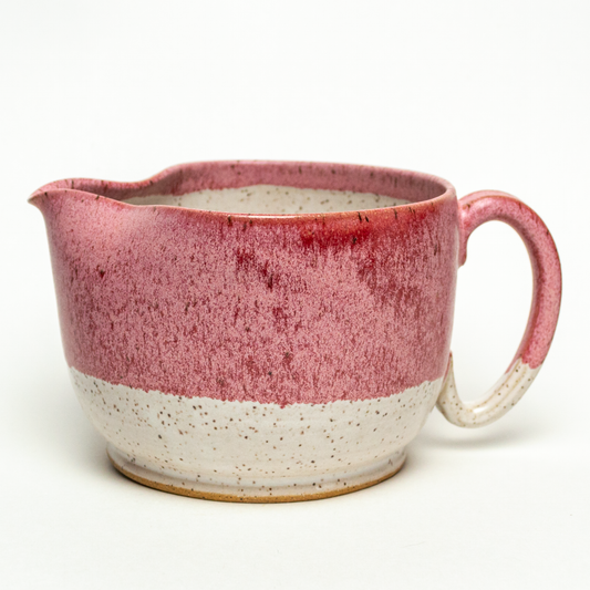 Red & White Hand-Thrown Batter Bowl