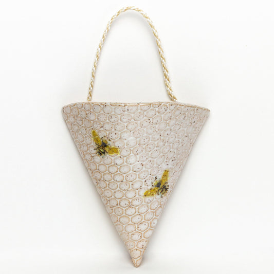 Bee White Wall Pocket