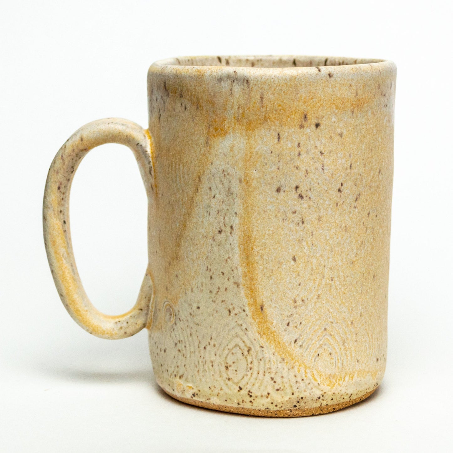 Red Cone Flower Beige Stoneware 14oz Mug