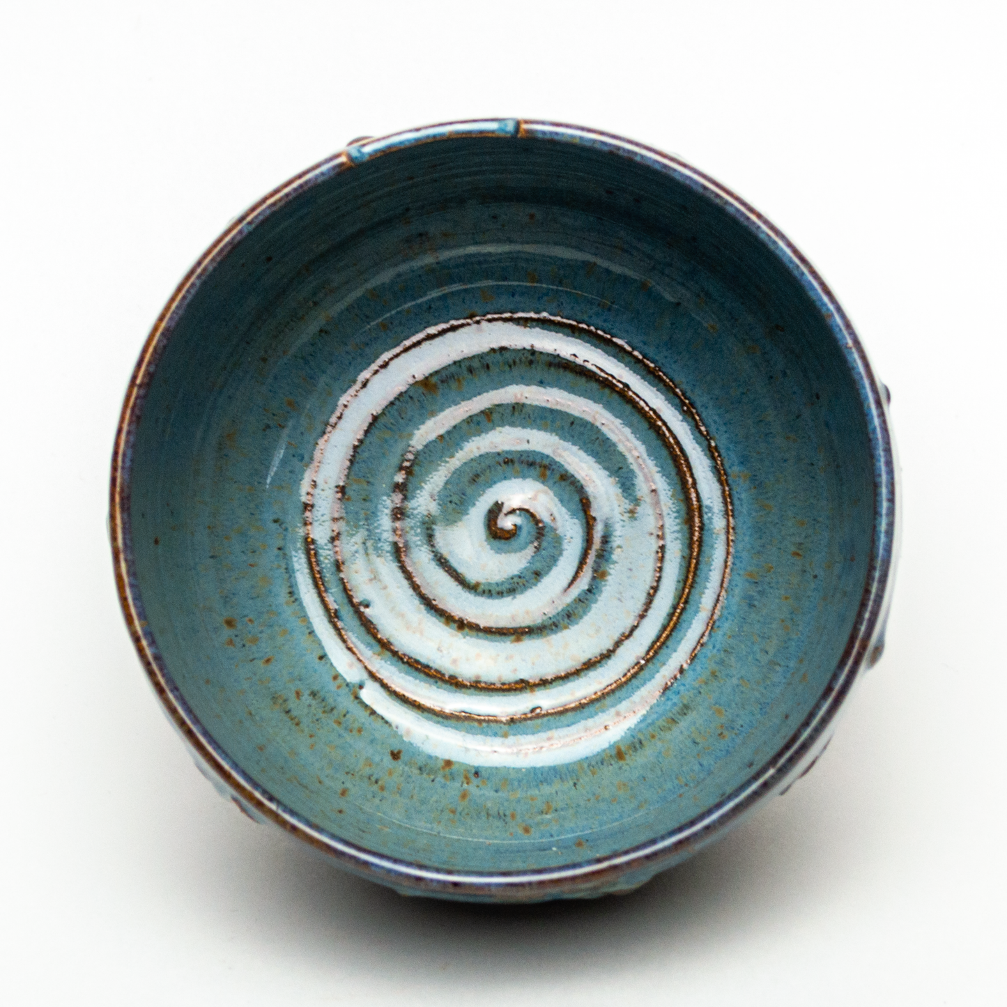 Blue Wave Design Stoneware Rice Bowl w/Chopsticks
