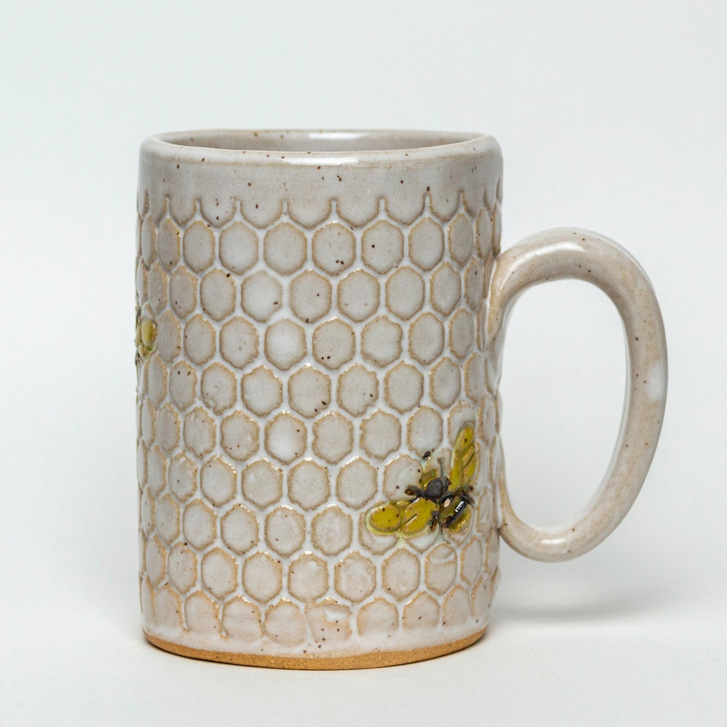 Bee Pattern White 14oz Mug