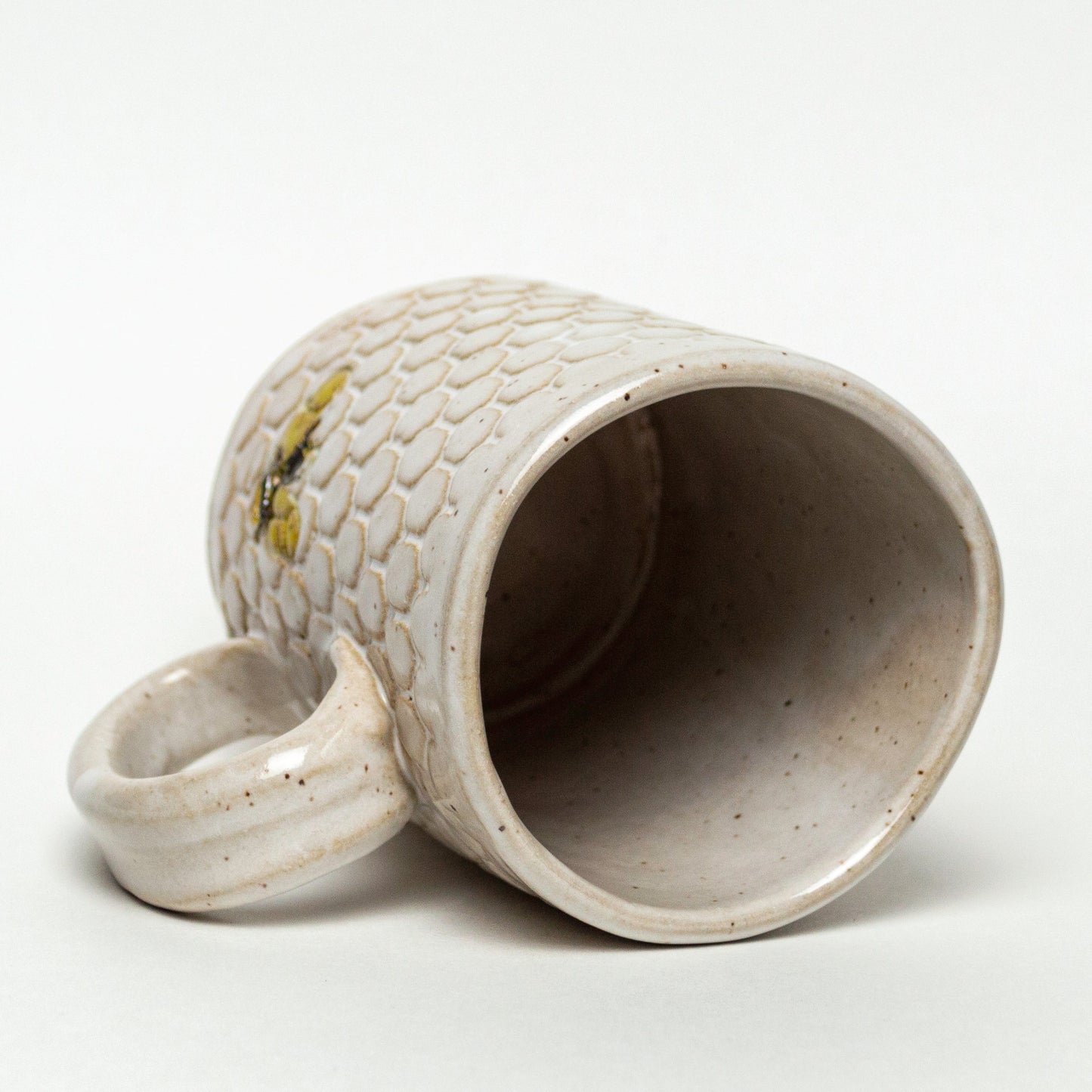 Bee Pattern White 14oz Mug