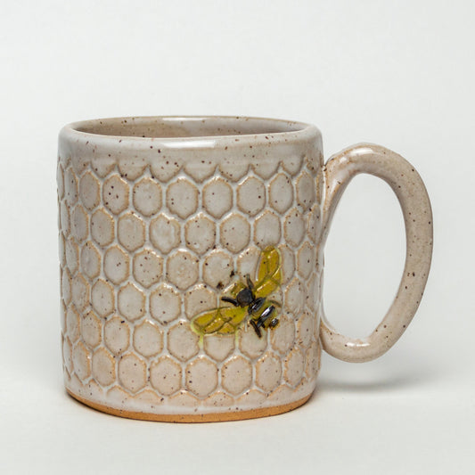 Bee Pattern White 10oz Mug