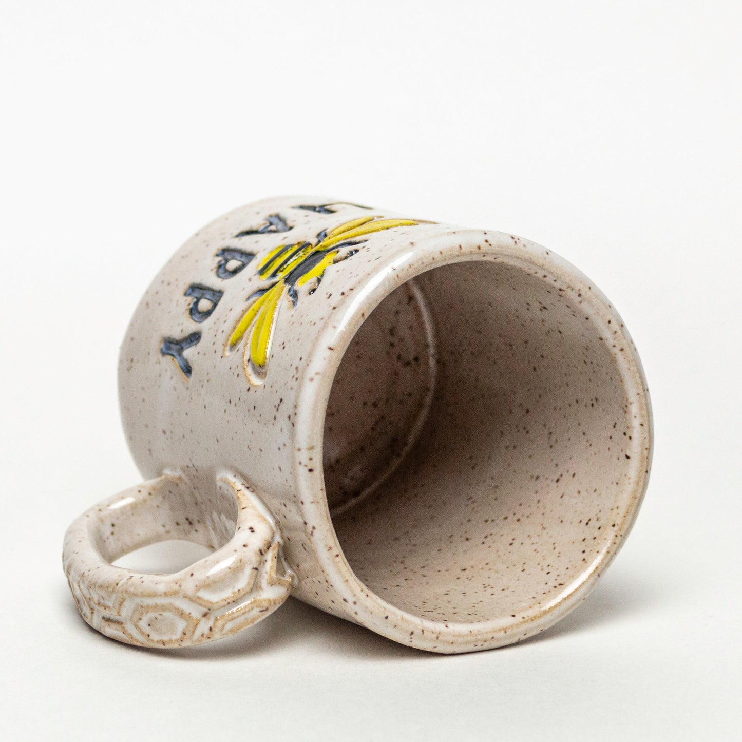 Bee Happy Pattern White 12oz Mug