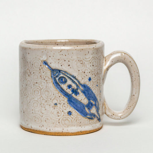 Blue Rocket White 10oz Mug