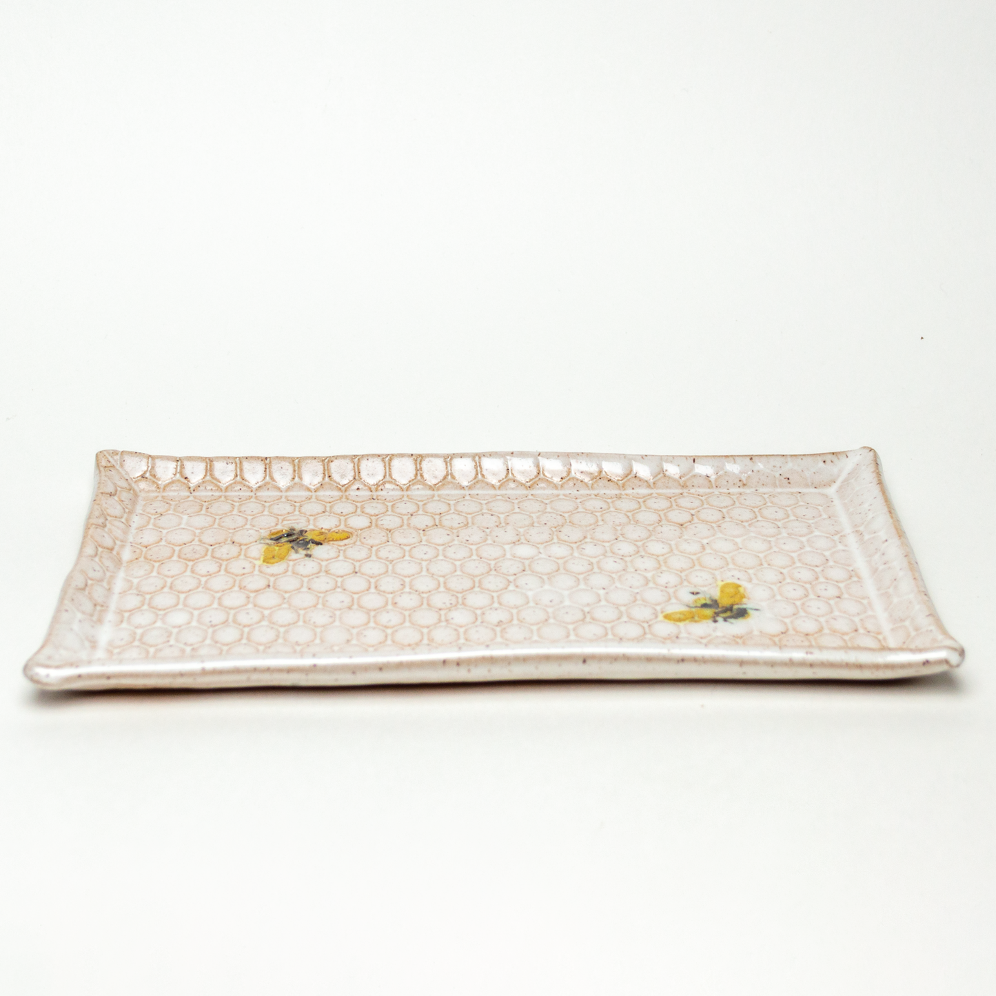 Bee Pattern White 10" Platter