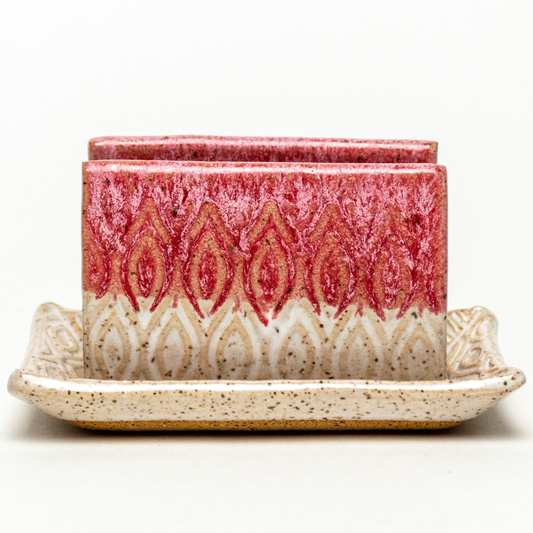Red & White Diamond Pattern Sponge Holder