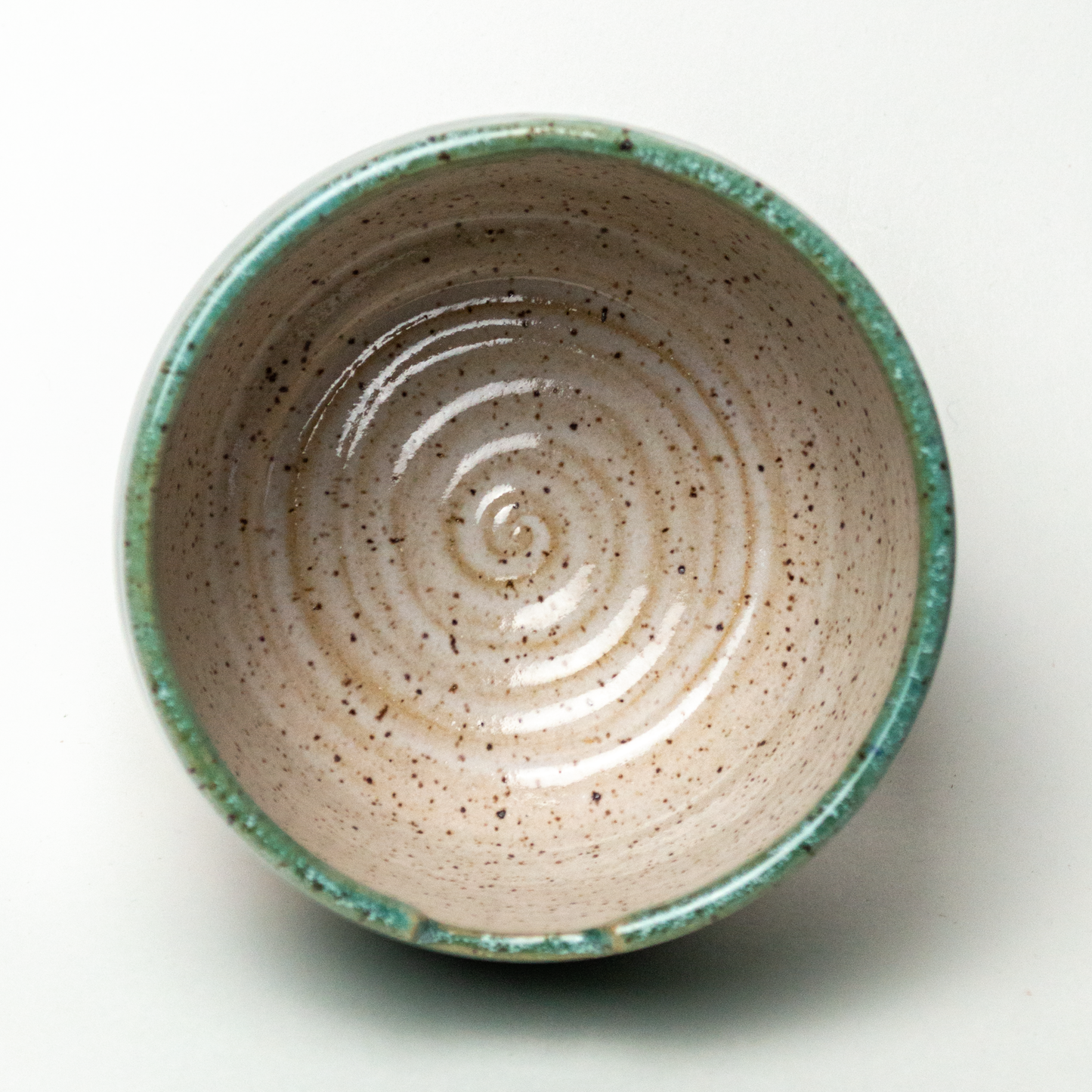 Hand Thrown Turquoise & White Ramen/Rice Bowl