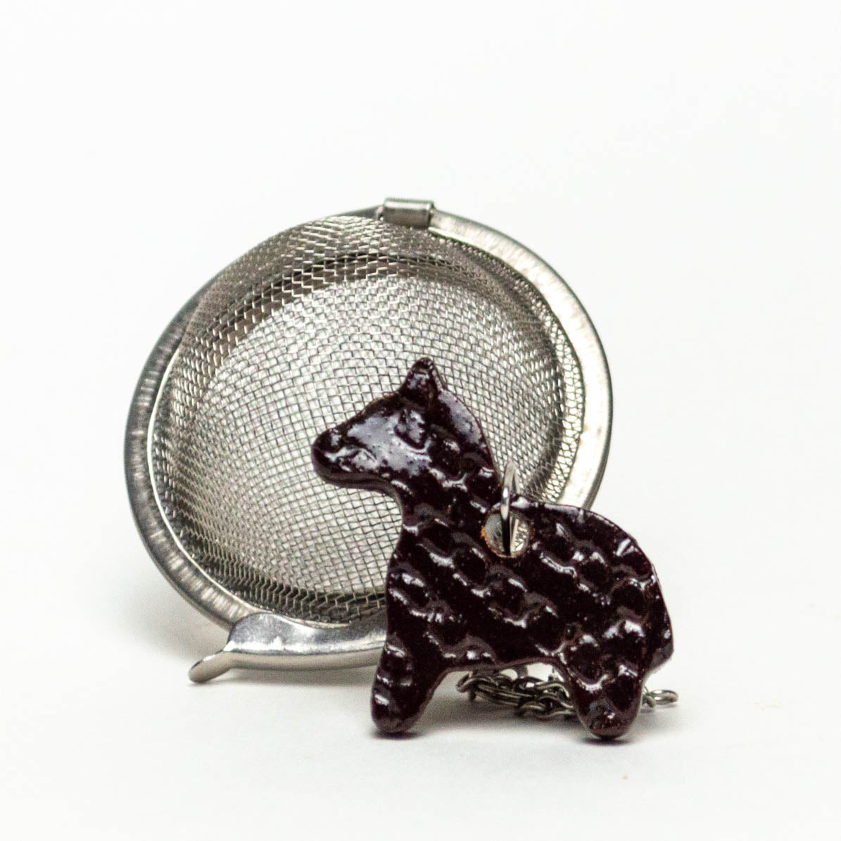 Brown Horse Charm w/ Tea Ball Infuser