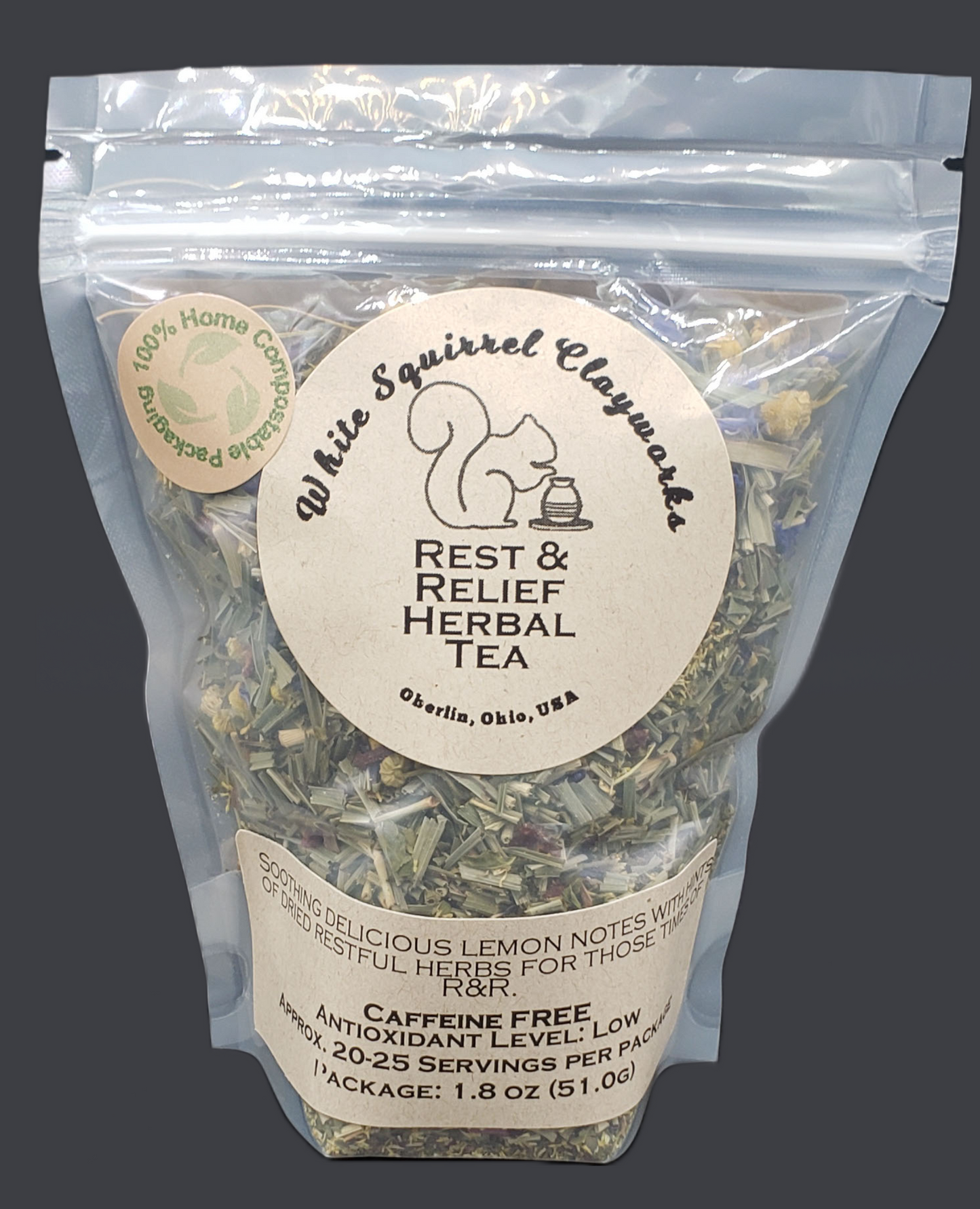 Rest & Relief Herbal Tea - 1.8oz Home Compostable Bag