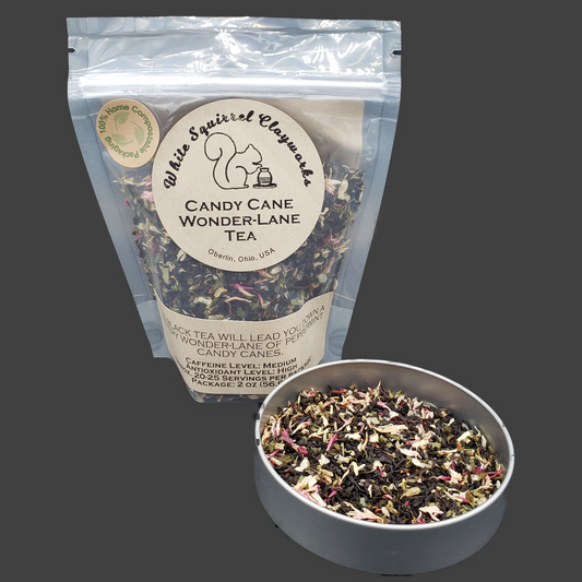 Candy Cane Wonder-Lane Black Loose-Leaf Tea - 2oz - Home Compostable Packaging