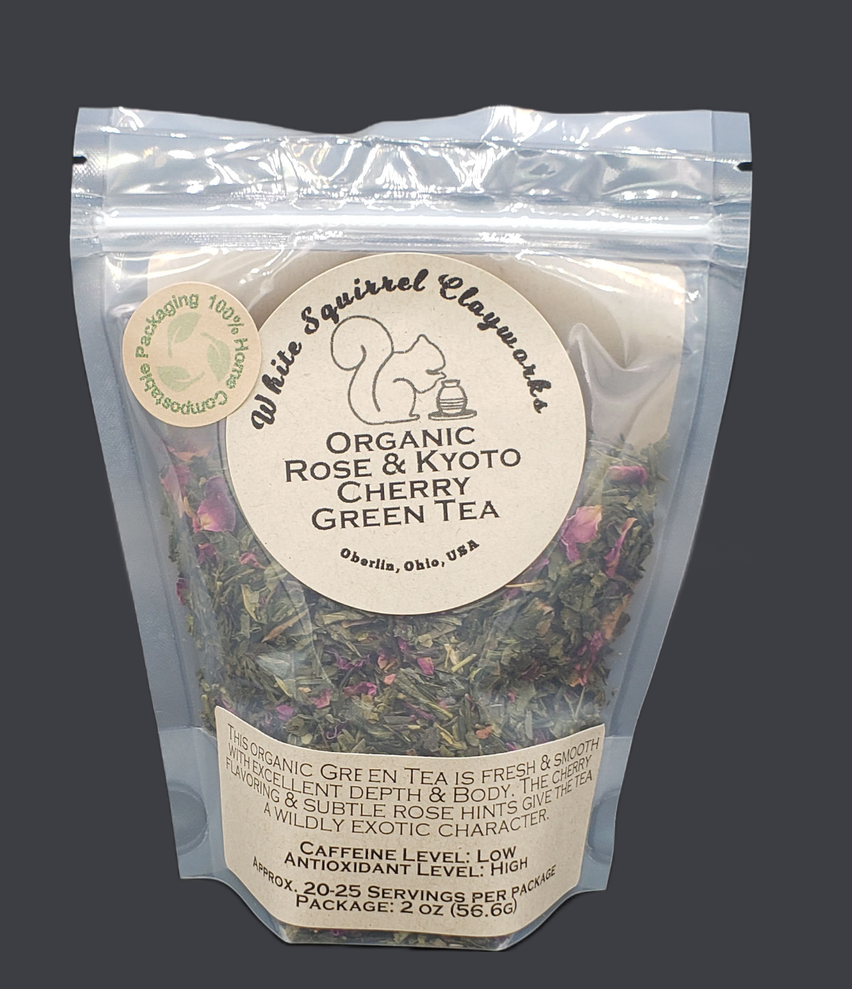 Organic Rose & Kyoto Cherry Green Loose-leaf Tea - 2oz