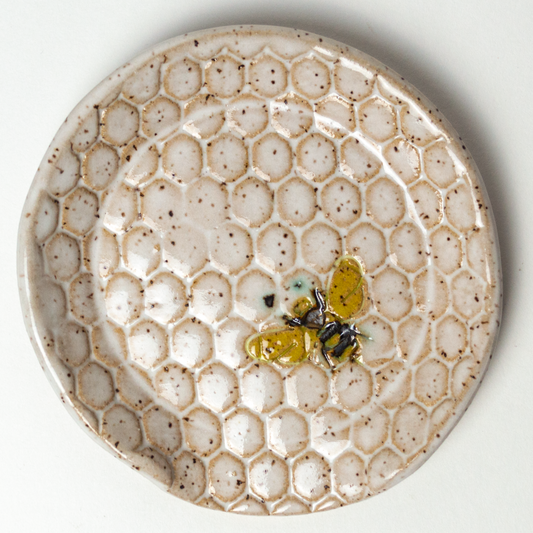 Bee White Spoon Rest