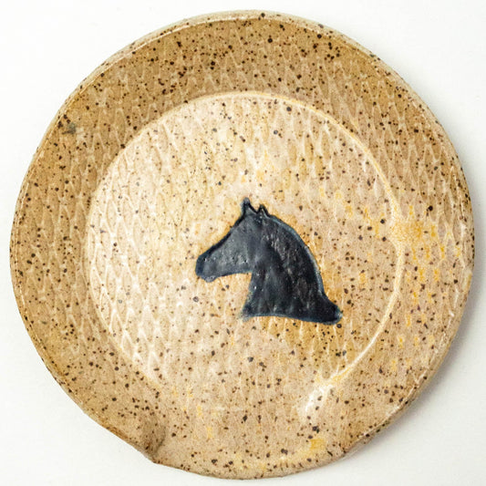 Black Horse Pattern Beige Spoon Rest