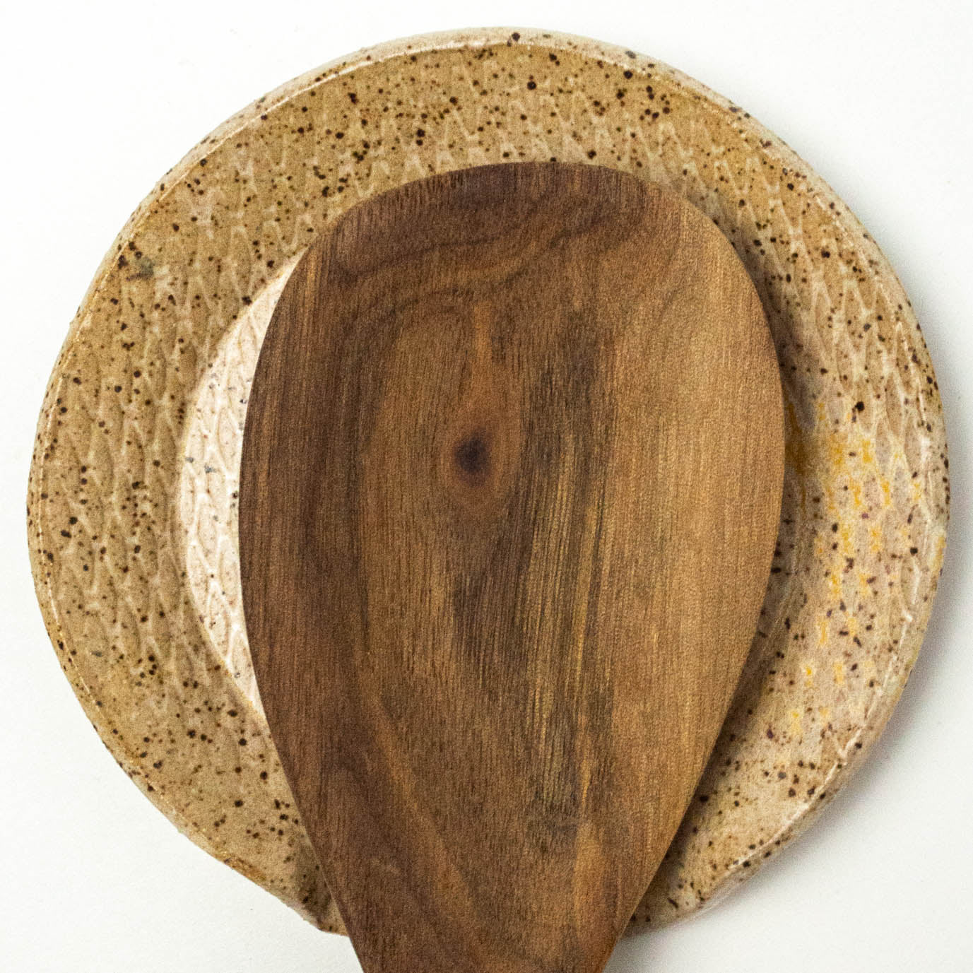 Black Horse Pattern Beige Spoon Rest