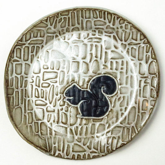 Black Squirrel on White Spoon Rest