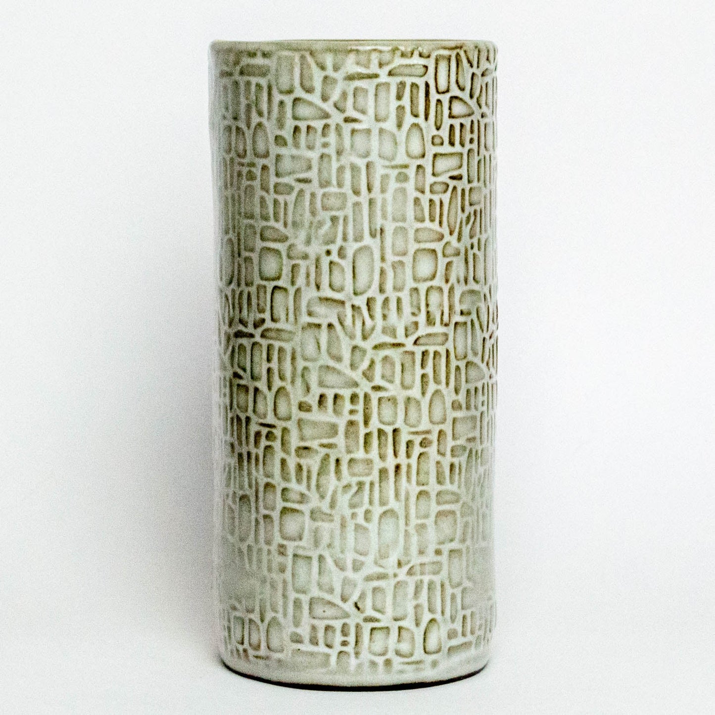 Black Squirrel Design on White Vase