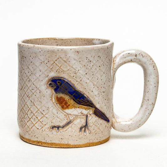 Blue Bird White 10oz Stoneware Mug