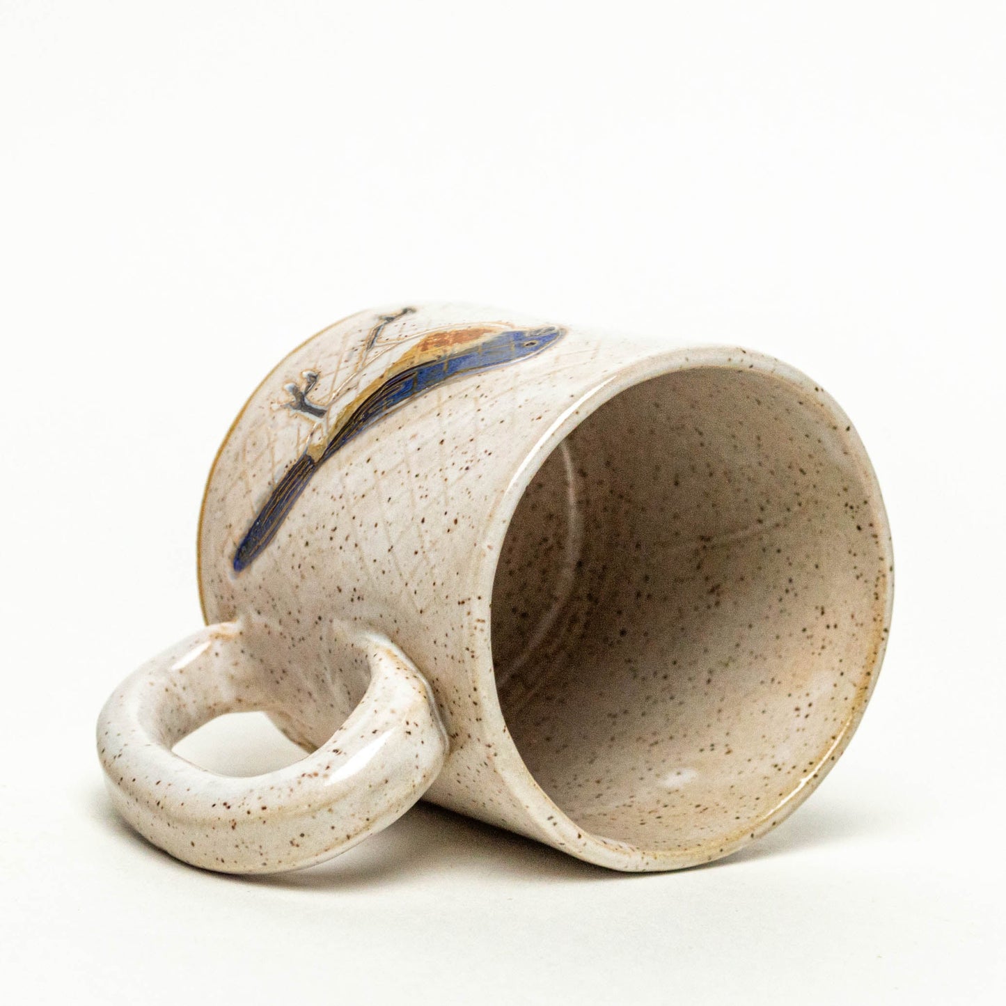 Blue Bird White 10oz Stoneware Mug