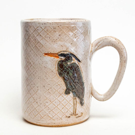Blue Heron Design White 14 oz Mug
