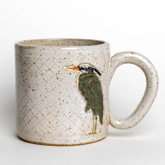 Blue Heron White 10oz Mug