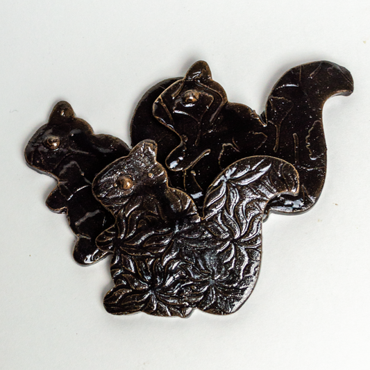 Black Squirrel Ceramic Magnet