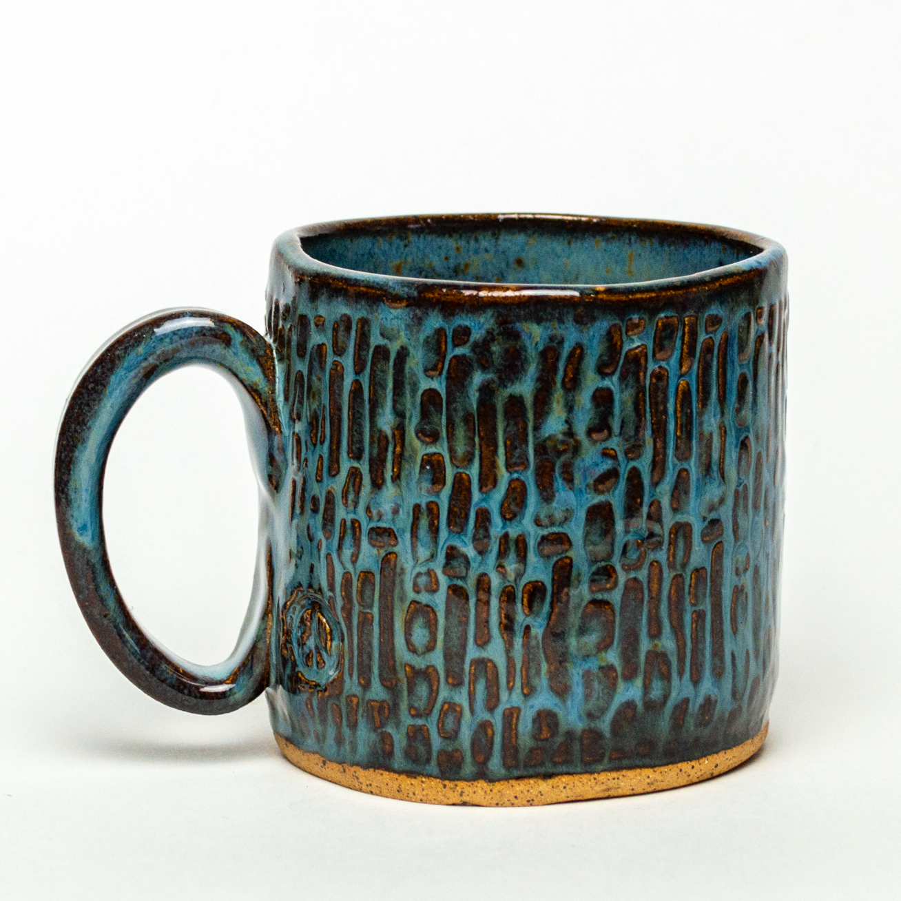 White Squirrel Blue Stoneware 10oz Mug