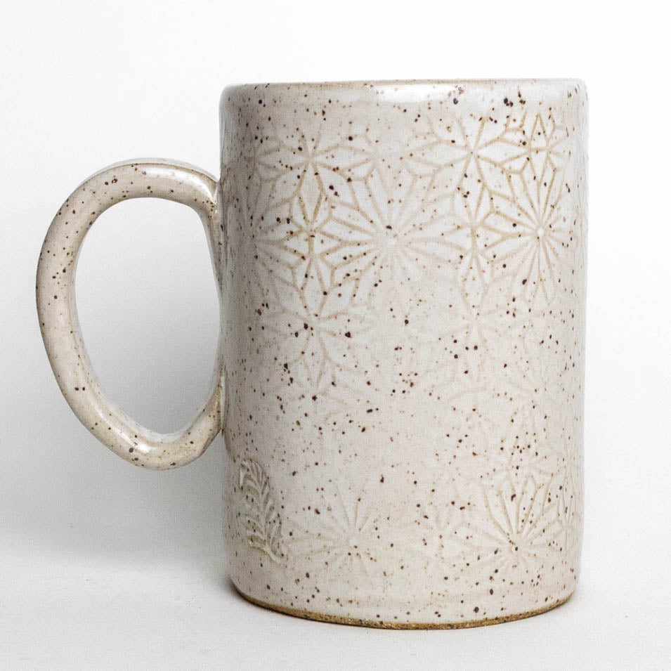 Black Sitting Cat on White 14oz Stoneware Mug