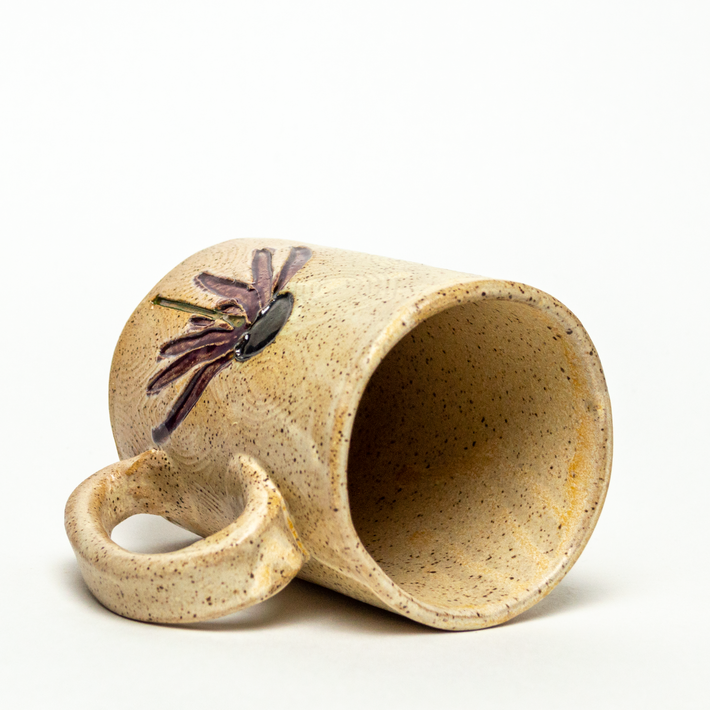 Purple Cone Flower Beige 14oz Mug