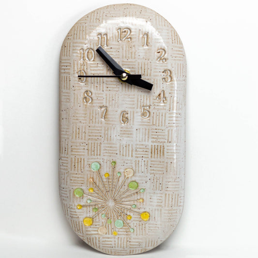 Art Deco White Wall Clock
