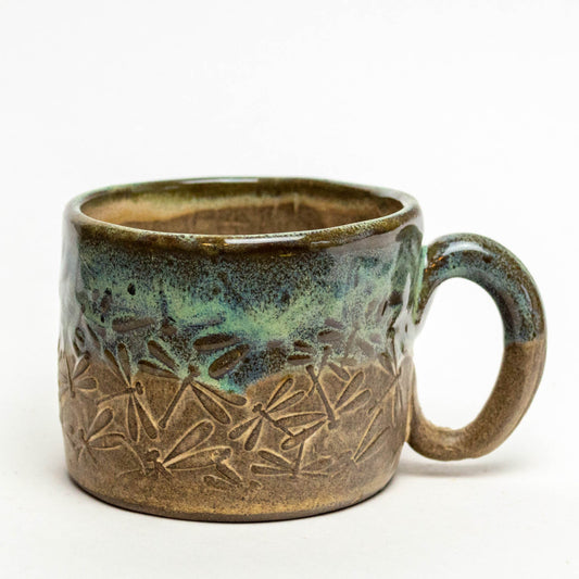 Dragonfly Cream/Green 8oz Stoneware Mug