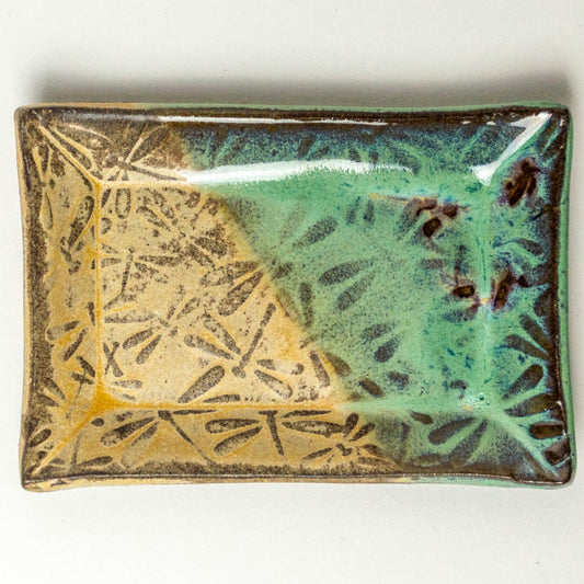 Dragonfly Pattern Sand-Green Trinket Dish