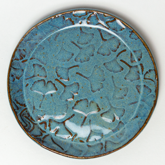 Ginkgo Blue Stoneware 5.5" Plate