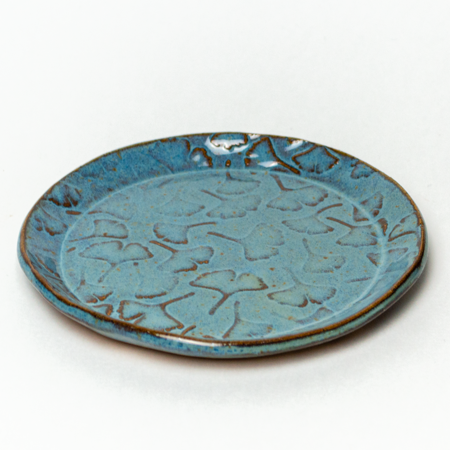 Ginkgo Blue Stoneware 5.5" Plate