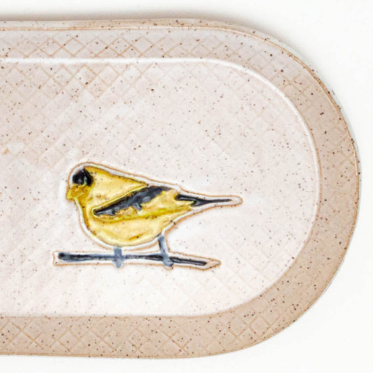 Goldfinch White Stoneware 10" Platter