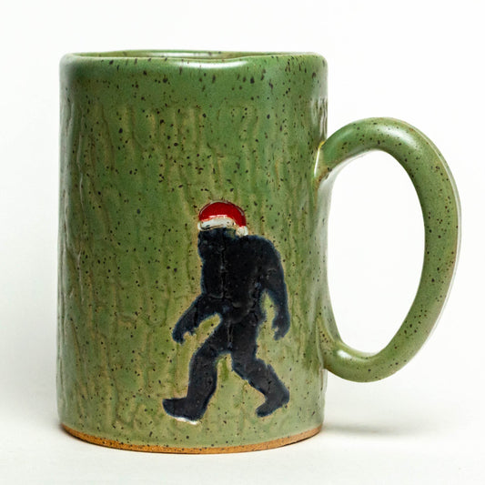 Santa Sasquatch Green 14oz Stoneware Mug