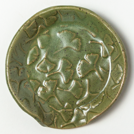 Ginkgo Leaf Pattern Green Spoon Rest