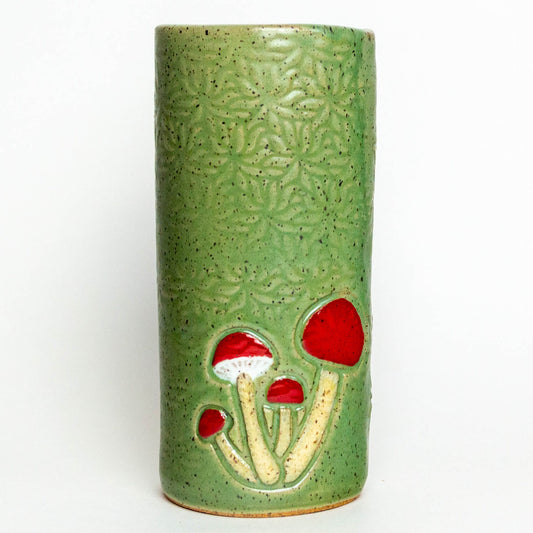 Mushroom Vintage Green Vase