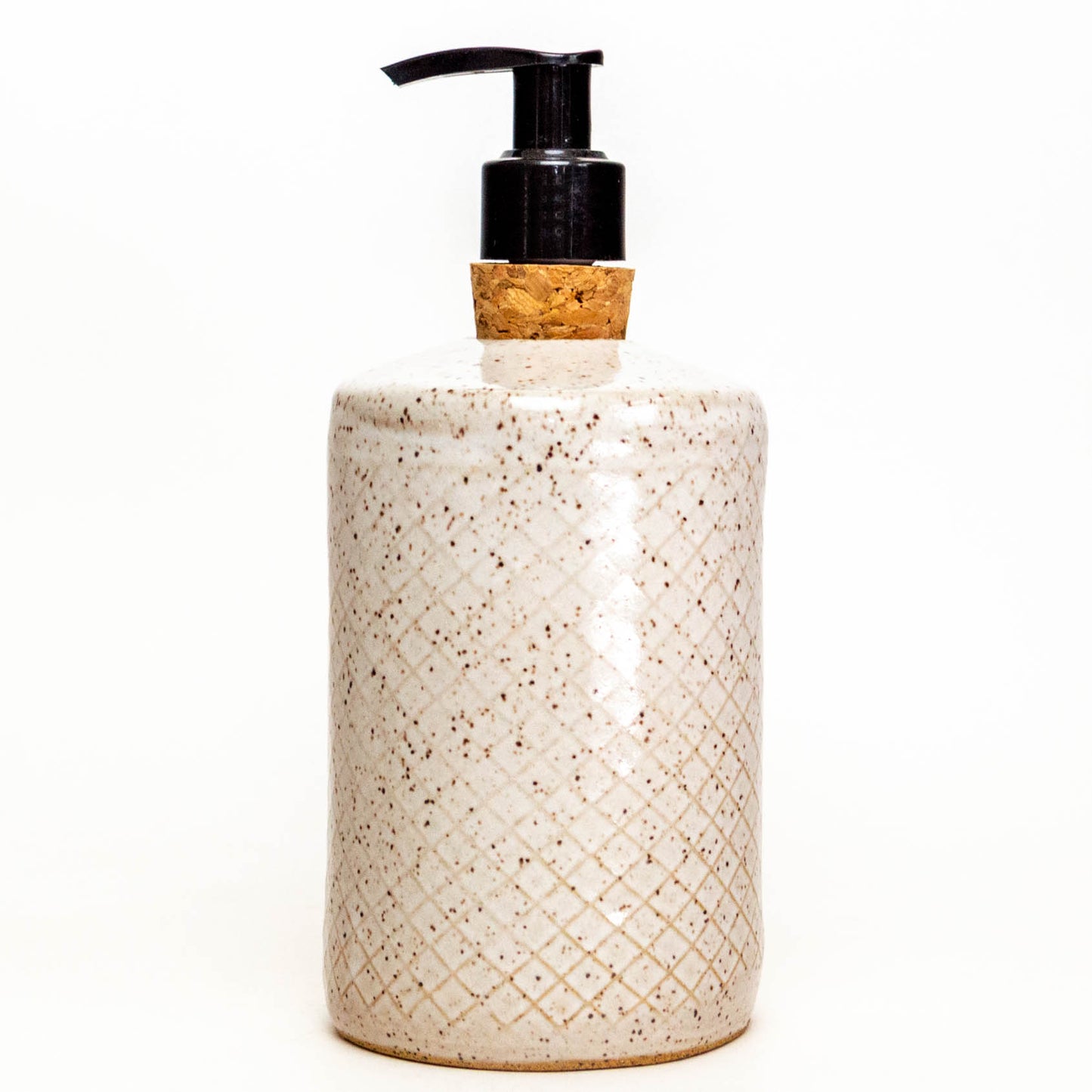 Blue Heron White Stoneware Soap Dispenser